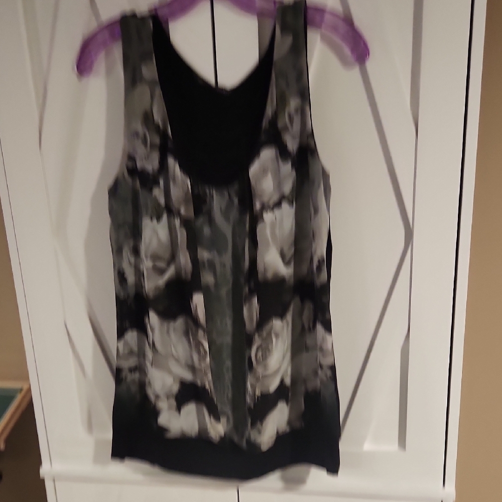 Maurices Black Floral Tank Top